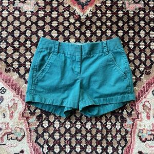J. Crew Teal Chino 3” Shorts - 00